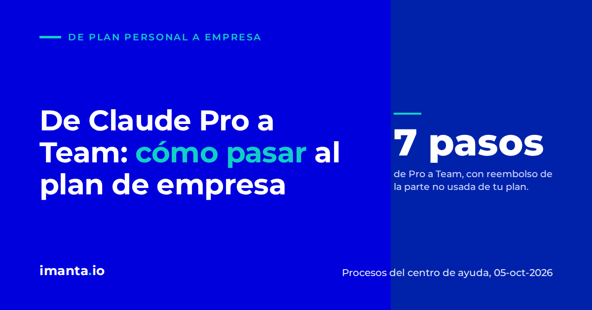 De Claude Pro a Team: cómo pasar al plan de empresa